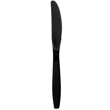 Safety Zone Black Heavy Weight Polystyrene Cutlery Knife Diamond Paper