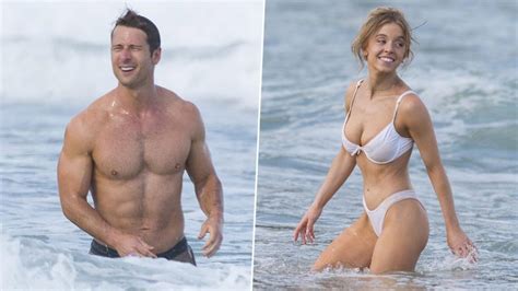 Sydney Sweeney In Sexy White Bikini And A Shirtless Glen Powell Raise Hotness In These Viral BTS