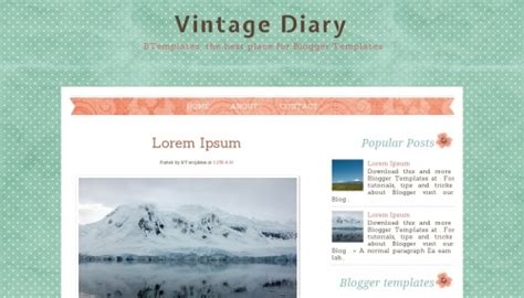 Vintage Diary Blogger Template Btemplates
