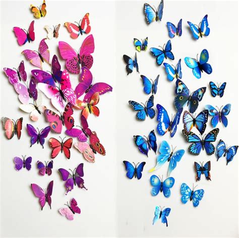 Buy 12pcs Pvc 3d Butterfly Wall Decor Cute Butterflies Wall Stickers