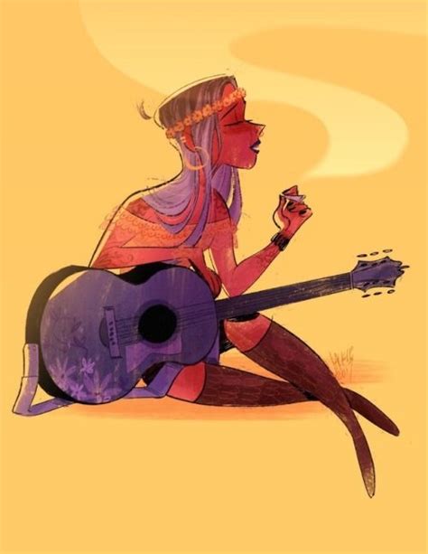 Fun Hippie Concept Art Drawing Illustration Character Design Girl