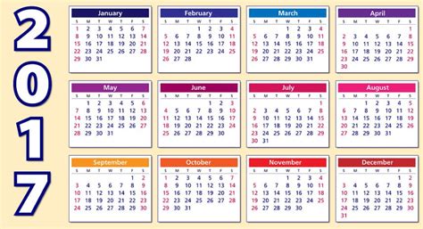 Calendarios 2017 Para Imprimir