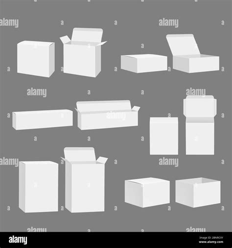 Blank Boxes Open Closed Cardboard White T Packages Storage Mockup