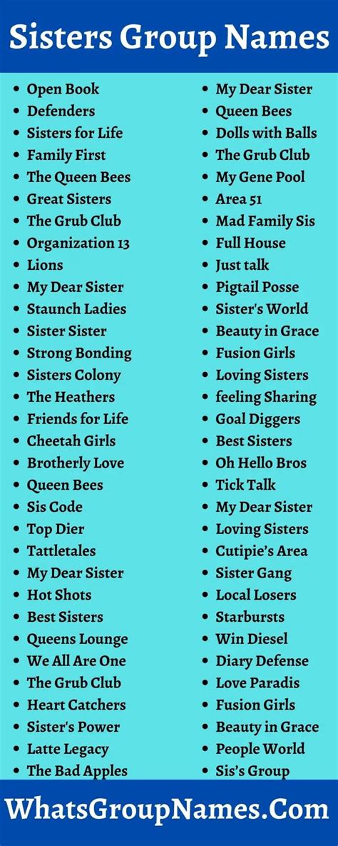 250 Sisters Group Name And Sisters Group Chat Name Ideas