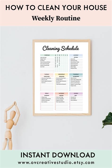 Editable Cleaning Schedule Organize Your Home