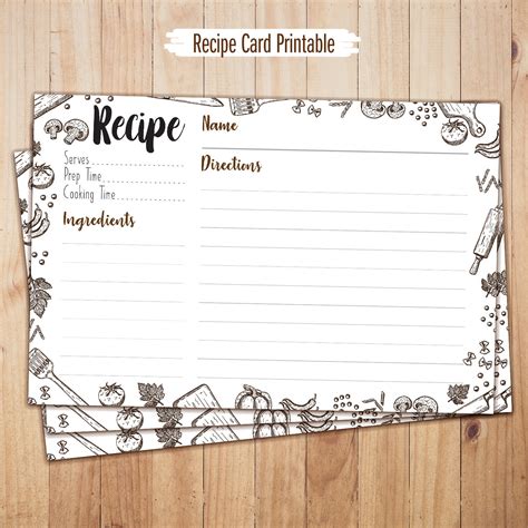 Printable Recipe Cards 4x6