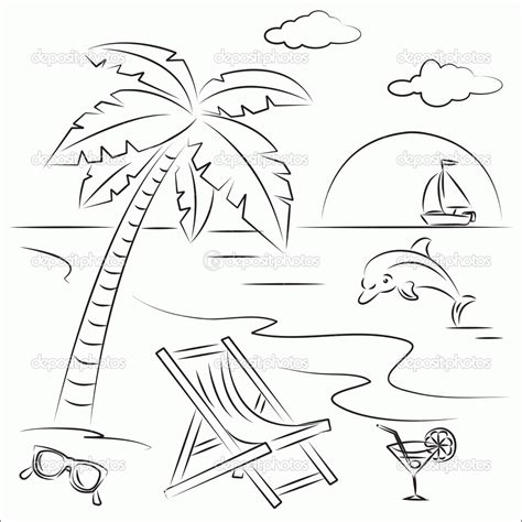 Coloring Pages Of Beach Scenes