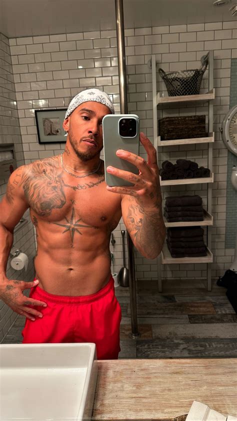 Topless Lewis Hamilton Shows Off Ripped Body As Mercedes Star Bulks Up