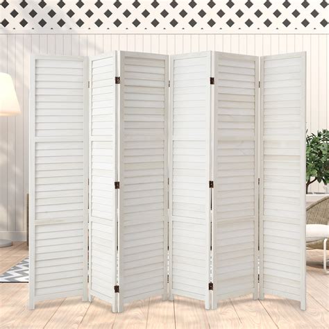 Danrelax 6 Panel Wood Room Divider 56 Ft Tall Folding Privacy Screen Room Divider