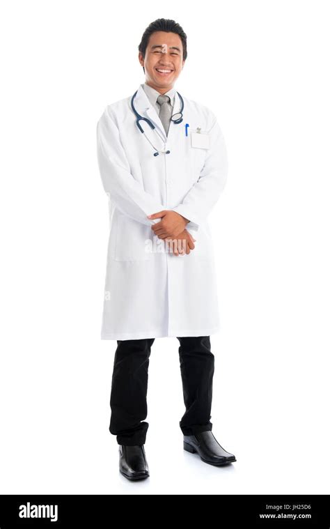 Full Body Front View Attractive Young Male Southeast Asian Medical