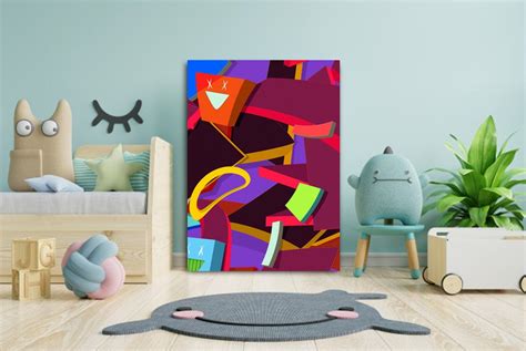 Happiness Wall Art Cartoon Art Animated Wall Art Kids Etsy