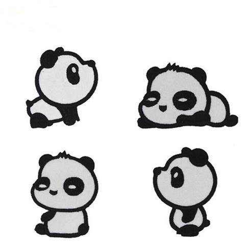 4pcslot Cute Cartoon Panda Patch Small Iron On Patches