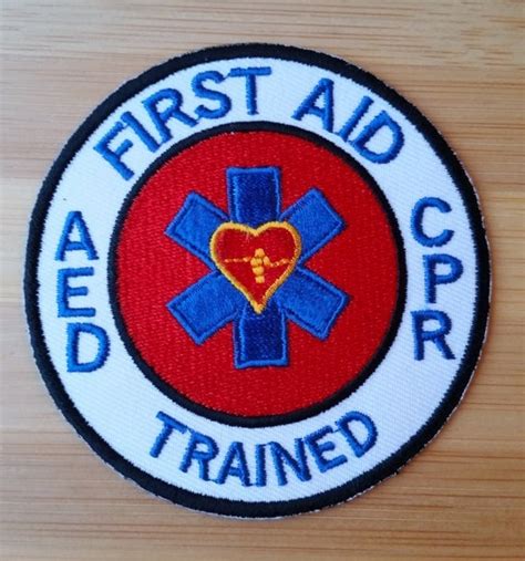 First Aid Cpr Trained Embroidered Iron On Patch By Premierpatch