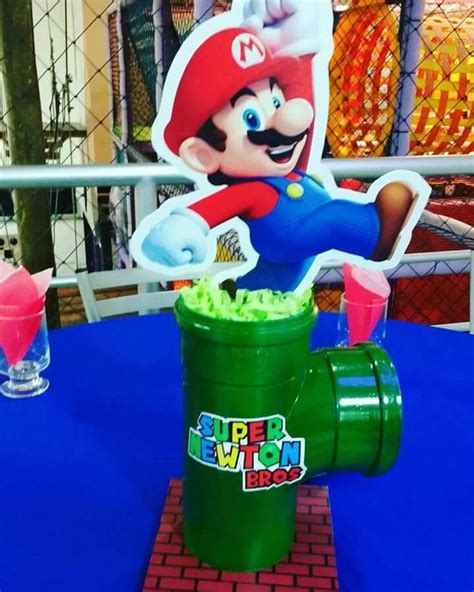Centro De Mesa Mario Nintendo Birthday Party Mario Bros Birthday Party