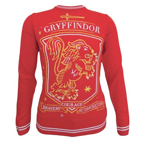 Harry Potter Gryffindor Lion Crest Knitted Jumper Rood Attitude