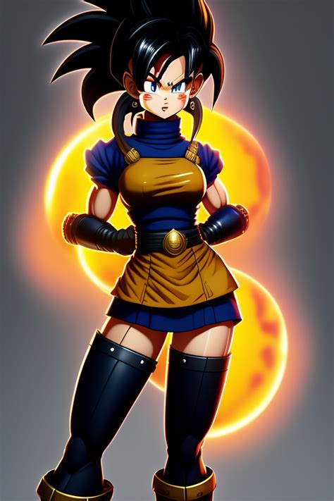 Lexica Dragon Ball Half Saiyan Girl With Long Black Hair Wearing Combat Clothes