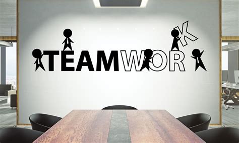 Office Wall Decal Teamwork Quote Wall Sticker Office Decor Etsy