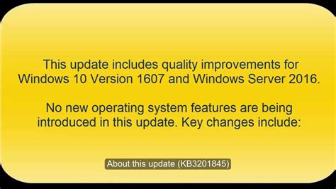 Cumulative Update For Windows 10 Version 1607 For X64 Based Systems