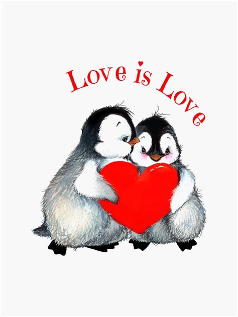 Cute Penguins Love Is Love Sticker For Sale By Keh7 Redbubble