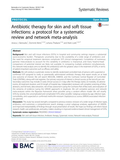 Pdf Antibiotic Therapy For Skin And Soft Tissue Infections A