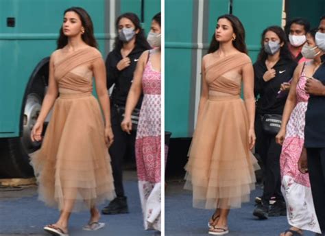 Alia Bhatt Makes A Starry Appearance In A Nude Bandage Dress For An Ad Shoot