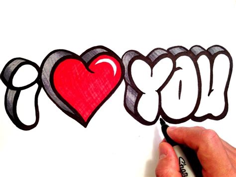 I Love You Graffiti Drawing