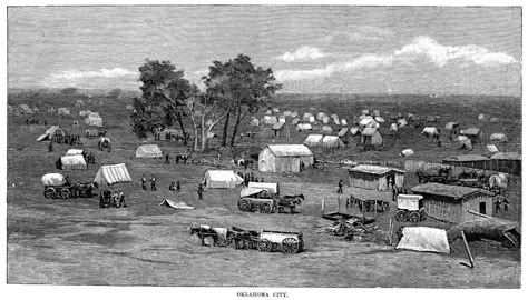 Oklahoma City 1889 Noklahoma City On The First Day Of The Oklahoma Land