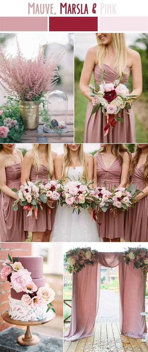 Mauve Marsala And Pink Late Summer Wedding Color Ideas Wedding