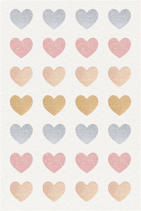 Glitter Heart Sticker Set Illustration Free Image By