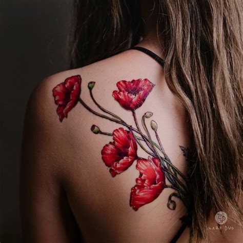 Red Poppy Flower Tattoos Poppy Flower Tattoo Small Moon Tattoos