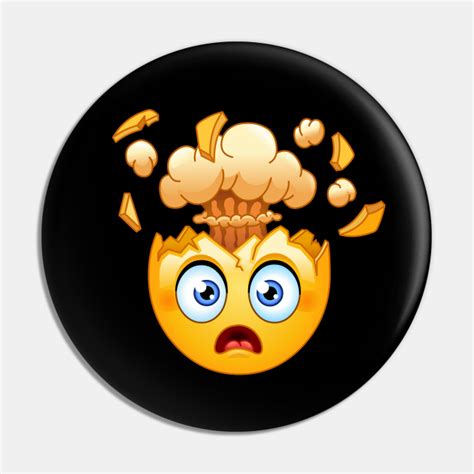 Exploding Head Emoticon Emoji Pin Teepublic