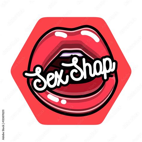 Color Vintage Sex Shop Emblem Stock Vector Adobe Stock