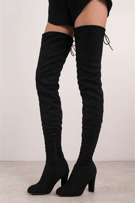 Black Boots Skinny Thigh High Boots Tall Black Dressy Boots 88