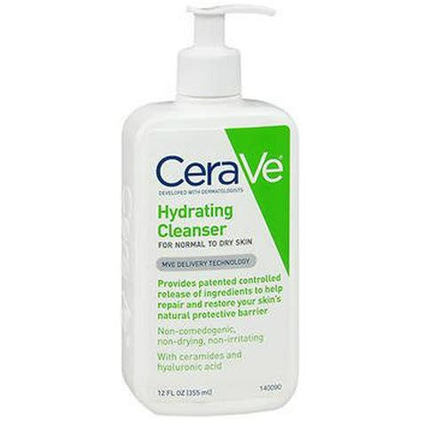 Cerave Hydrating Facial Cleanser 12 Oz For Daily Face Washing Dry To