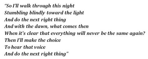Do the next right thing. "The Next Right Thing" by Kristen Bell - Song Meanings and ...
