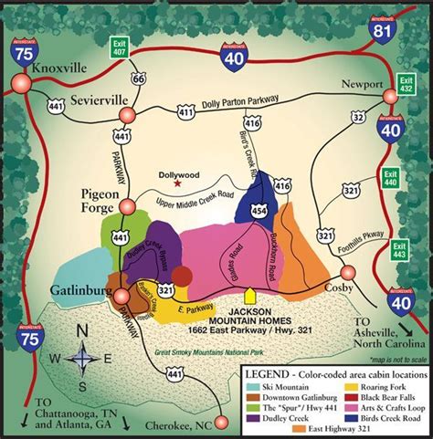 Located perfectly between gatlinburg and pigeon forge in the sky harbor area of the mountains, the bear's den cabin gives you the ease of convenience to all the hiking and attractions the great smoky mountains has to offer! Gatlinburg Area Map - Jackson Mountain Homes 866-518-0498 ...