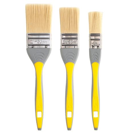 Diall Loss Free Soft Tipped Paint Brush W1 1½ 2 Set Of 3
