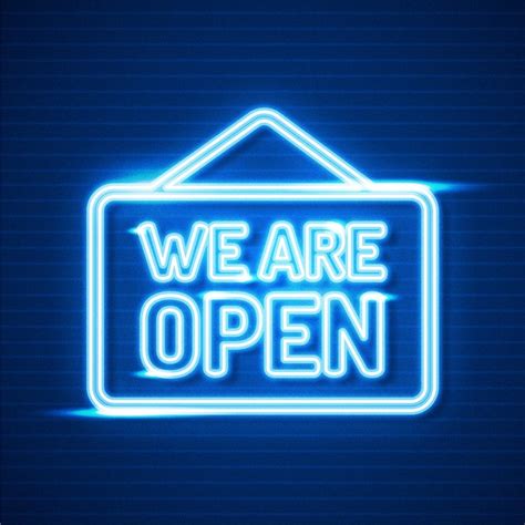 We Are Open Neon Sign Theme Free Vector