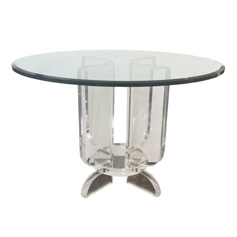 Lucite And Glass Round Dining Table At 1stdibs