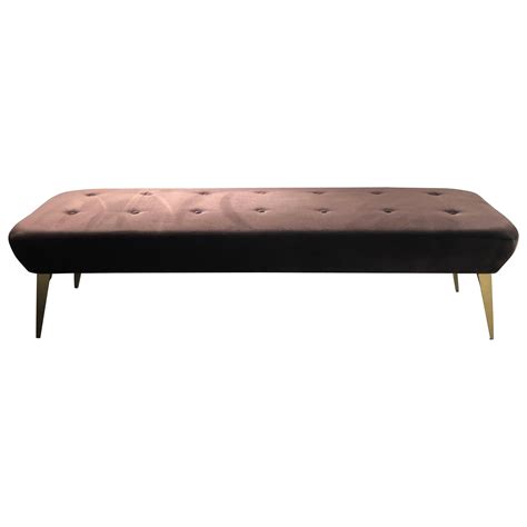 Coste Green Bench With Velvet Fabric And Gold Feet For Sale At 1stdibs