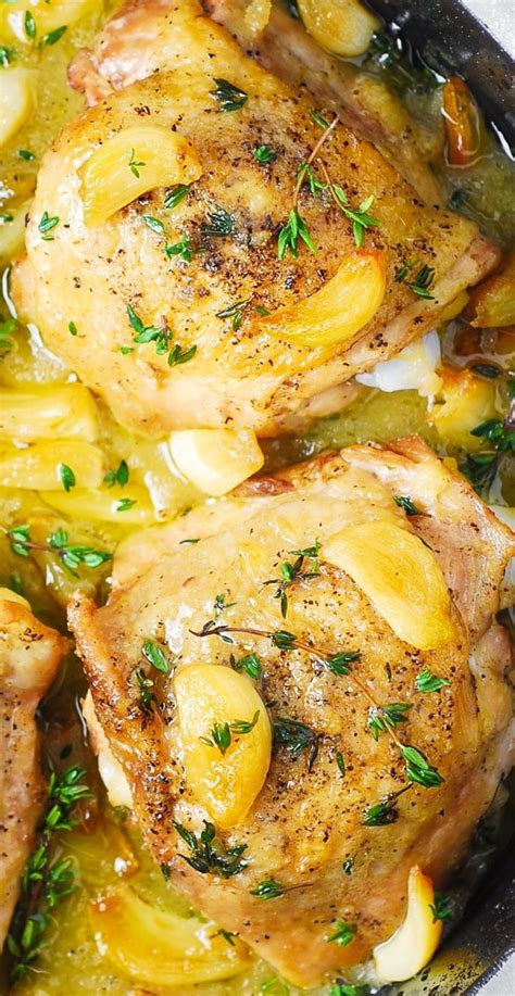 Whether you want to grill, bake, braise or slow cook, you'll find delicious ideas and preparations here. Rustic Garlic Thyme Chicken Thighs with a flavorful gravy ...