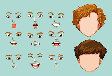 Collection Of Cartoon Eyes With Different Emotions Ve
