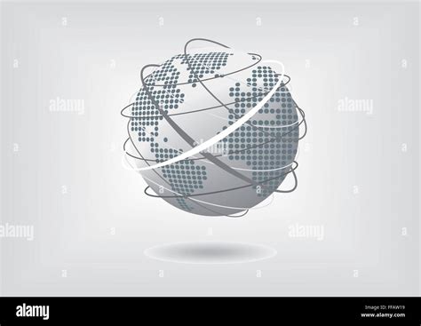 Vector Illustration Of Globe With Dotted World Map Stock Vector Image Art Alamy