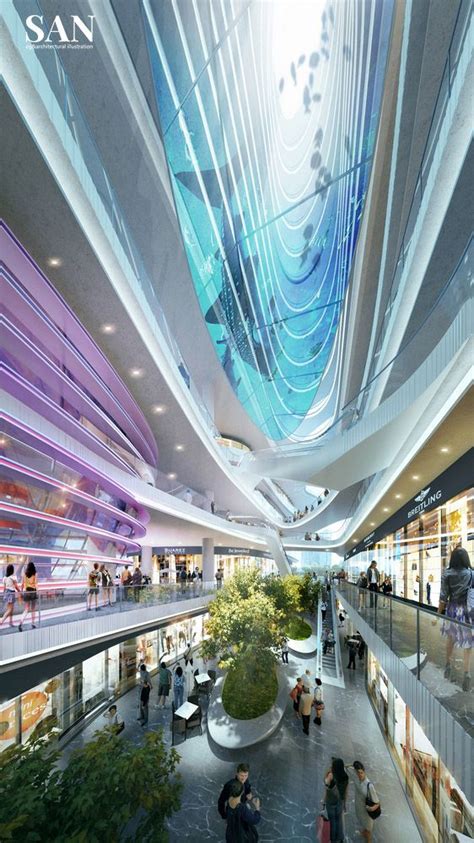 San Architectural Visualization3 On Behance Shopping Mall Interior