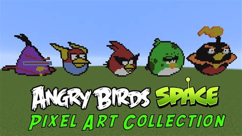 Minecraft Angry Birds Space Birds Pixel Art Preview Version 10 Youtube