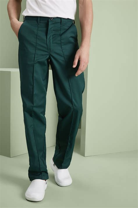 Mens Flat Front Trousers Bottle Green Healthcare From Simon Jersey Uk