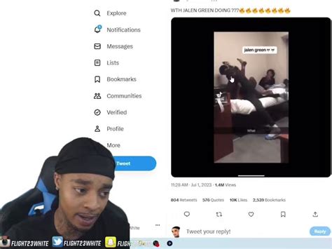 𝘫𝘶𝘴𝘵𝘪𝘯 On Twitter Flights Reaction To Jalen Greens Leaked Video 😭 Kfon60f5yy