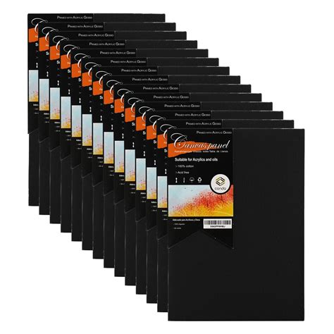 Buy Conda Black Canvas Panels 5x7 Inch Pack Of 14 100 Cotton Acid