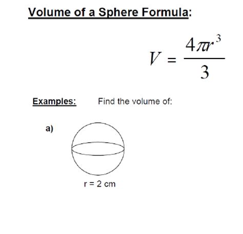 12 Volume Of A Sphere Mfm1p Grade 9 Applied Math Help