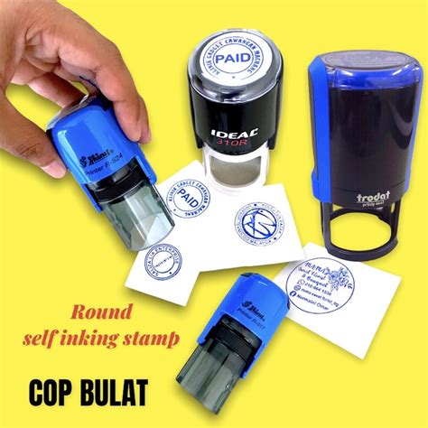 cop bulat rubber stamp siap segera shopee malaysia